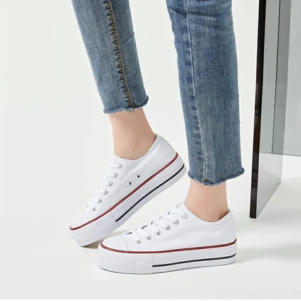 Platform Canvas Low Top Sneakers